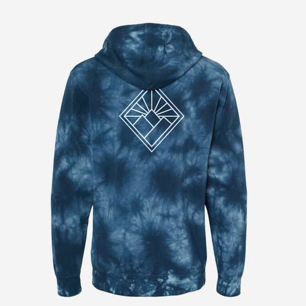 Tie Dyed Black Diamond Mid weight Pullover Hoodie Tuck Life