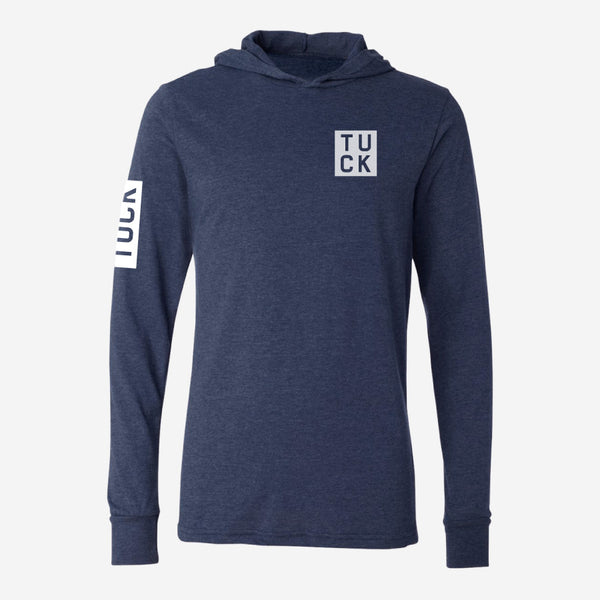 Navy Jersey Logo Hooded Long Sleeve Tee