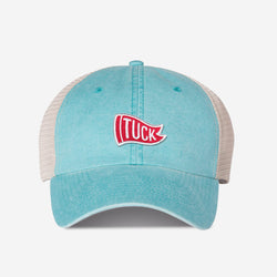 Tuck Flag Unstructured Trucker Hat - Nantucket Aqua