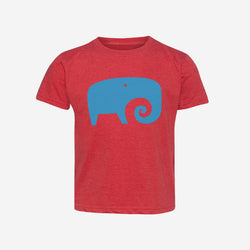 Surf Elephant Print Crew Neck Kids T-Shirt