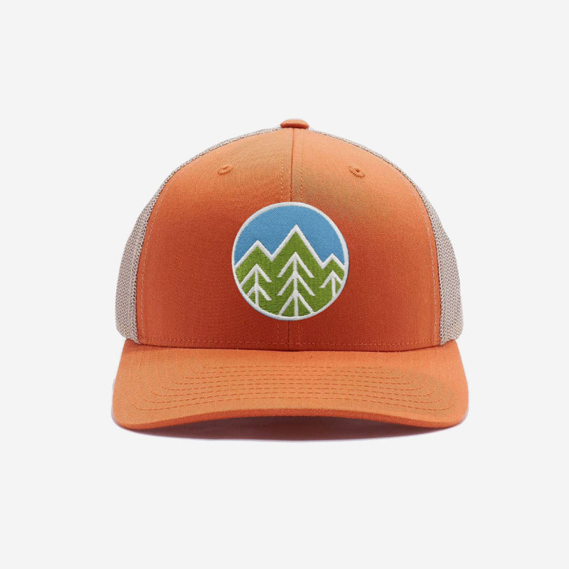 Sky Trees Trucker Hat - Khaki Orange