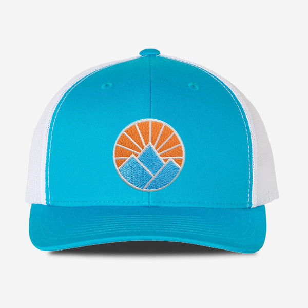 Sun Mountain Trucker Hat - Turquoise / White
