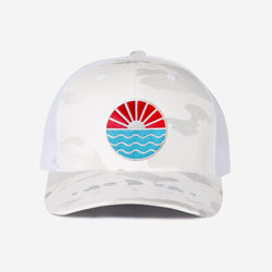 Sun Wave Trucker Hat - White Camo