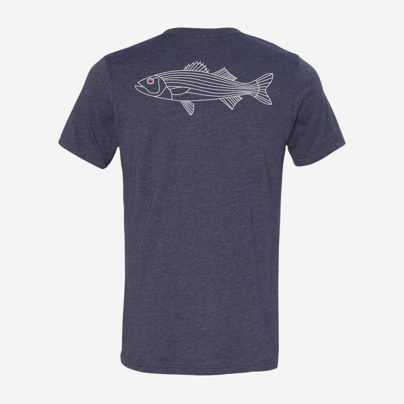 BASS Mens Navy Blue Base To The Bone Fishing Tee Shirt Short Sleeve T-Shirt  L