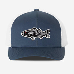 Bass Fish Trucker Hat - Navy/White