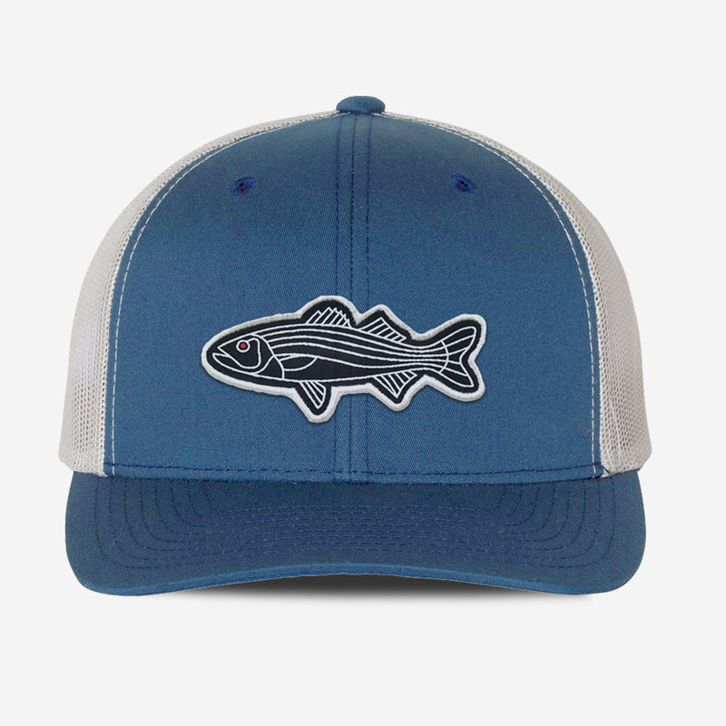 Bass Fish Trucker Hat - Steel/Sliver