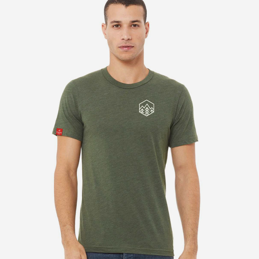 ★WAIKEI★ MY HAPPY IS Stamp Short Sleeve T-shirt Khaki YKBE Sky Trees T-Shirt – Tuck Life