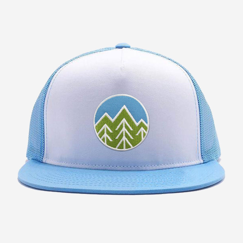 Sky Trees Flat Brim Trucker Hat